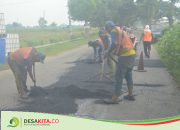 Berlubang, Jalan Kabupaten di Desa Balongbesuk Jombang Sekadar Ditambal Sulam