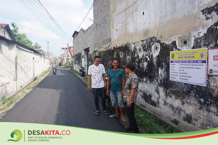 Gunakan Dana Desa, Pemdes Mancar, Kecamatan Peterongan Prioritaskan Pembangunan Jalan Lingkungan