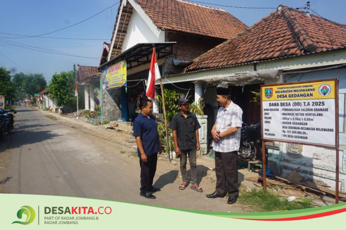 Gunakan Dana Desa, Pemdes Gedangan, Kecamatan Mojowarno Jombang Prioritaskan Pembangunan Infrastruktur Lingkungan