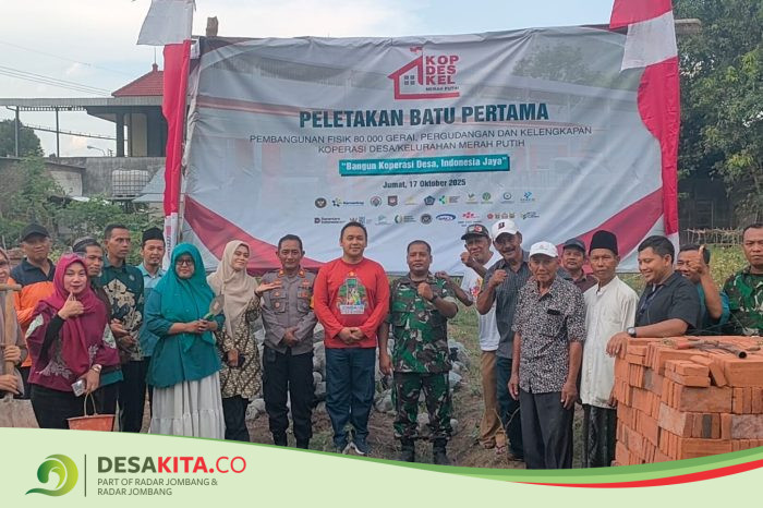 Keren! Desa Catakgayam Mojowarno Jombang Jadi Titik Awal Pembangunan Gerai Kopdes Merah Putih di Jombang
