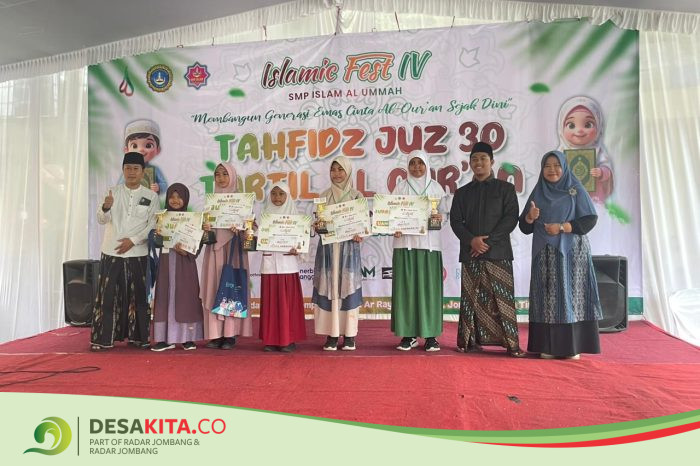 Meriah! SMP Islam Al Ummah Jombang Gelar Islamic Fest IV Tingkat Kabupaten, Ini Tujuannya