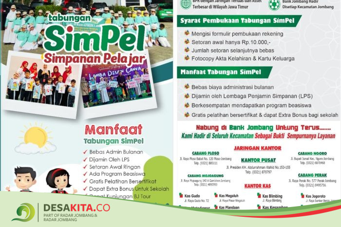 Nabung Rp 10 Ribu Bisa Dapat Beasiswa? Ini Tabungan SimPel Bank Jombang